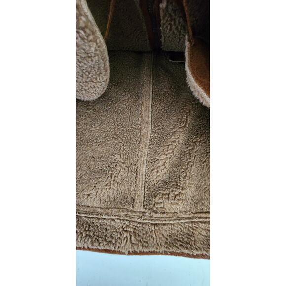 Buffalo David Bitton Men's Brown Faux Leather Sherpa Lined Aviator Jacket 4X Big - Picture 6 of 11